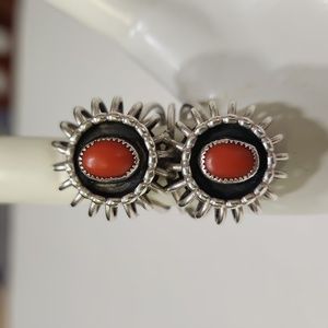 Showstopper! Silver & coral ring sz 8